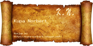 Kupa Norbert névjegykártya